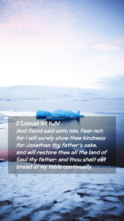 Picture 02 - 2 Samuel 9:7 KJV Mobile Phone Wallpaper - And David said unto him, Fear not: for I will - Mobile Bible Verse Wallpaper