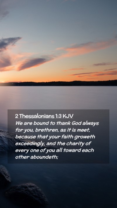 Picture 02 - 2 Thessalonians 1:3 KJV Mobile Phone Wallpaper - We are bound to thank God always for you, - Mobile Bible Verse Wallpaper