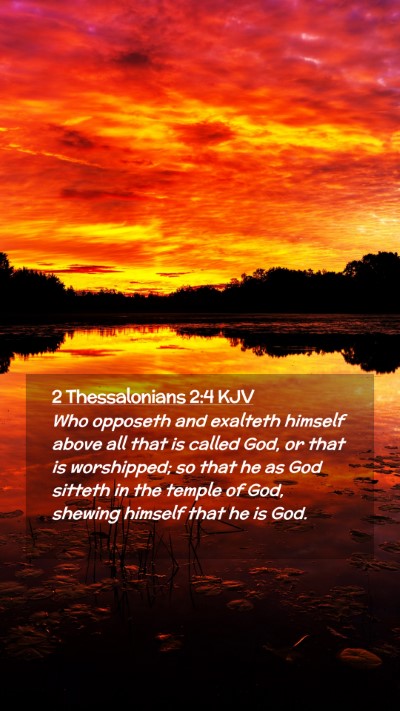 Picture 02 - 2 Thessalonians 2:4 KJV Mobile Phone Wallpaper - Who opposeth and exalteth himself above all that - Mobile Bible Verse Wallpaper