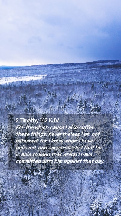 Picture 02 - 2 Timothy 1:12 KJV Mobile Phone Wallpaper - For the which cause I also suffer these things: - Mobile Bible Verse Wallpaper