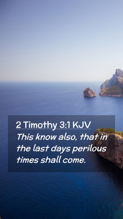 Picture 02 - 2 Timothy 3:1 KJV Mobile Phone Wallpaper - This know also, that in the last days perilous - Mobile Bible Verse Wallpaper