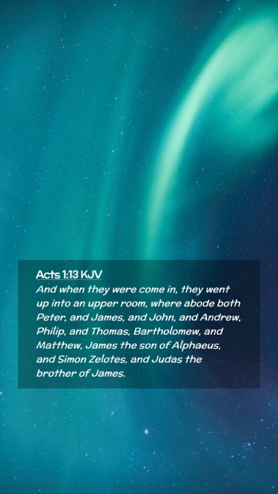 Picture 02 - Acts 1:13 KJV Mobile Phone Wallpaper - And when they were come in, they went up into an - Mobile Bible Verse Wallpaper