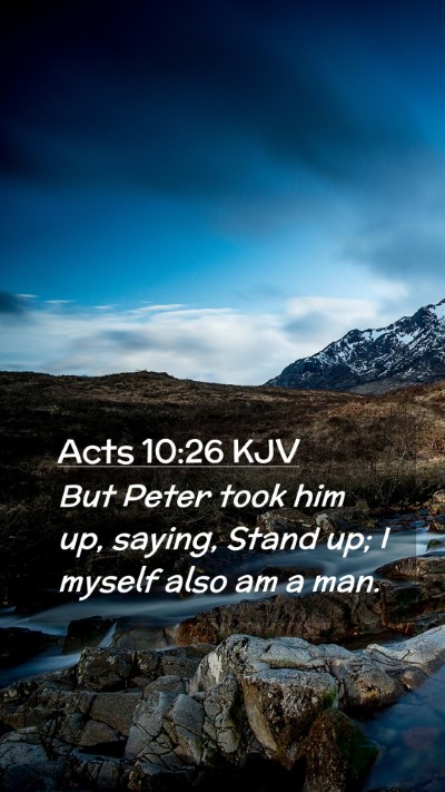 Picture 02 - Acts 10:26 KJV Mobile Phone Wallpaper - But Peter took him up, saying, Stand up; I myself - Mobile Bible Verse Wallpaper