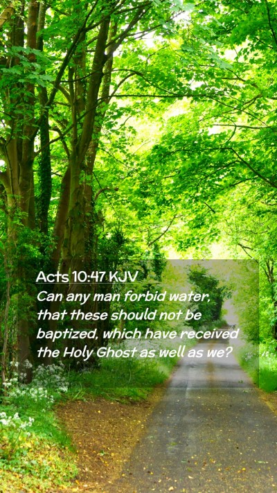 Picture 02 - Acts 10:47 KJV Mobile Phone Wallpaper - Can any man forbid water, that these should not - Mobile Bible Verse Wallpaper