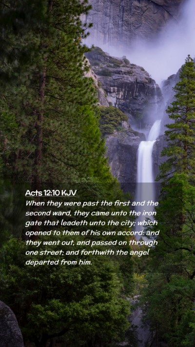 Picture 02 - Acts 12:10 KJV Mobile Phone Wallpaper - When they were past the first and the second - Mobile Bible Verse Wallpaper