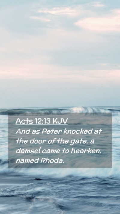 Picture 02 - Acts 12:13 KJV Mobile Phone Wallpaper - And as Peter knocked at the door of the gate, a - Mobile Bible Verse Wallpaper