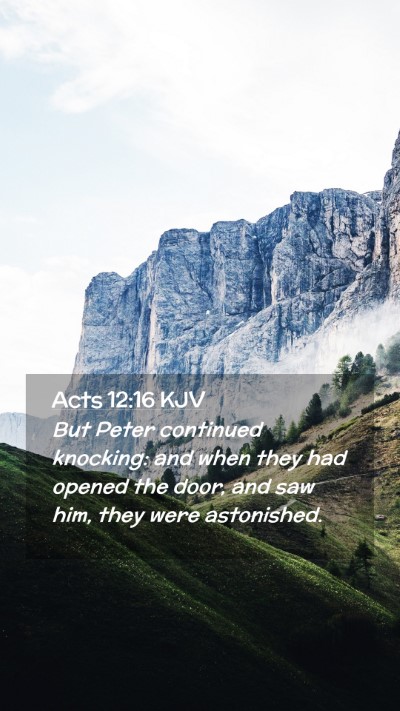 Picture 02 - Acts 12:16 KJV Mobile Phone Wallpaper - But Peter continued knocking: and when they had - Mobile Bible Verse Wallpaper