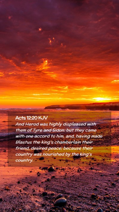 Picture 02 - Acts 12:20 KJV Mobile Phone Wallpaper - And Herod was highly displeased with them of Tyre - Mobile Bible Verse Wallpaper