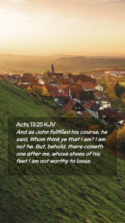 Picture 02 - Acts 13:25 KJV Mobile Phone Wallpaper - And as John fulfilled his course, he said, Whom - Mobile Bible Verse Wallpaper
