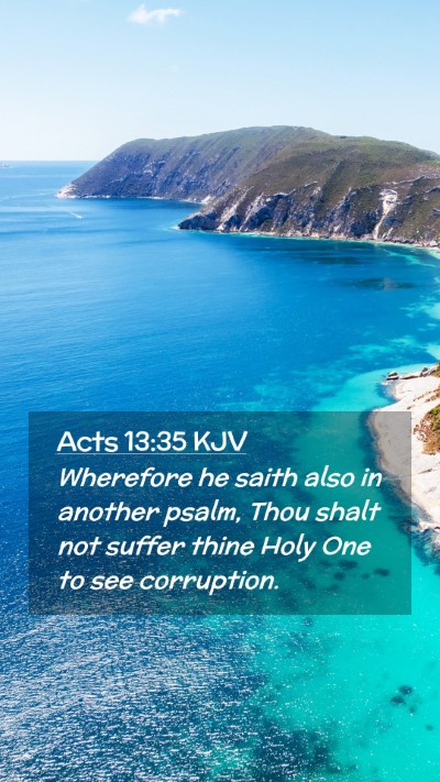 Picture 02 - Acts 13:35 KJV Mobile Phone Wallpaper - Wherefore he saith also in another psalm, Thou - Mobile Bible Verse Wallpaper