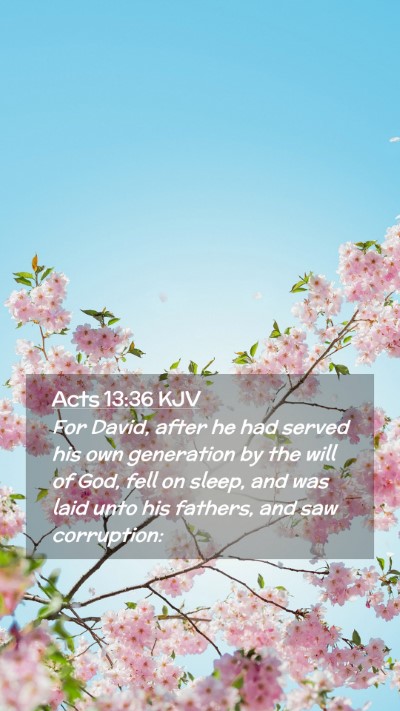 Picture 02 - Acts 13:36 KJV Mobile Phone Wallpaper - For David, after he had served his own generation - Mobile Bible Verse Wallpaper