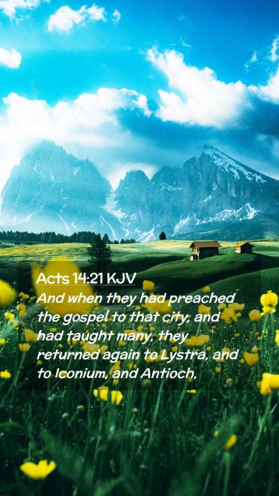 Picture 02 - Acts 14:21 KJV Mobile Phone Wallpaper - And when they had preached the gospel to that - Mobile Bible Verse Wallpaper