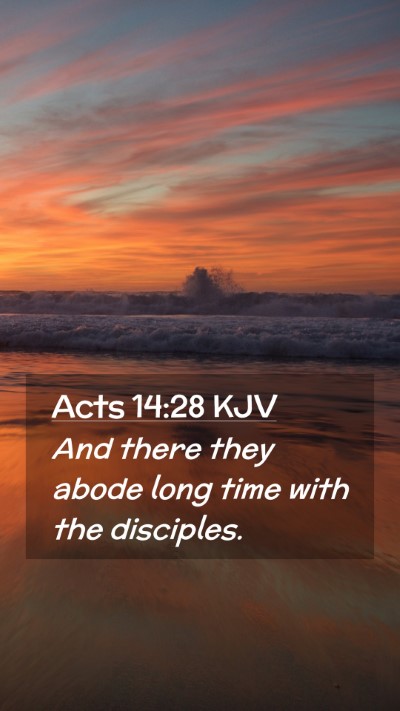 Picture 02 - Acts 14:28 KJV Mobile Phone Wallpaper - And there they abode long time with the - Mobile Bible Verse Wallpaper