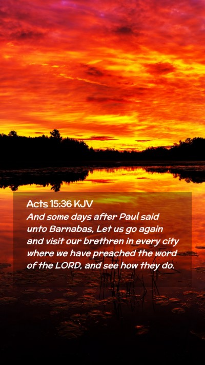 Picture 02 - Acts 15:36 KJV Mobile Phone Wallpaper - And some days after Paul said unto Barnabas, Let - Mobile Bible Verse Wallpaper