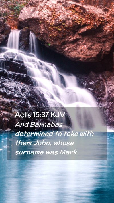 Picture 02 - Acts 15:37 KJV Mobile Phone Wallpaper - And Barnabas determined to take with them John, - Mobile Bible Verse Wallpaper