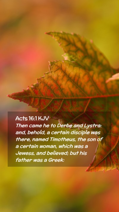 Picture 02 - Acts 16:1 KJV Mobile Phone Wallpaper - Then came he to Derbe and Lystra: and, behold, a - Mobile Bible Verse Wallpaper