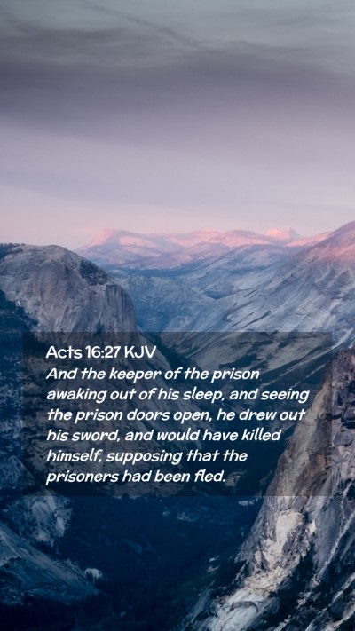 Picture 02 - Acts 16:27 KJV Mobile Phone Wallpaper - And the keeper of the prison awaking out of his - Mobile Bible Verse Wallpaper