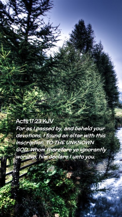 Picture 02 - Acts 17:23 KJV Mobile Phone Wallpaper - For as I passed by, and beheld your devotions, I - Mobile Bible Verse Wallpaper