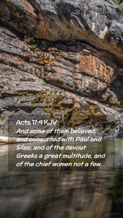 Picture 02 - Acts 17:4 KJV Mobile Phone Wallpaper - And some of them believed, and consorted with - Mobile Bible Verse Wallpaper