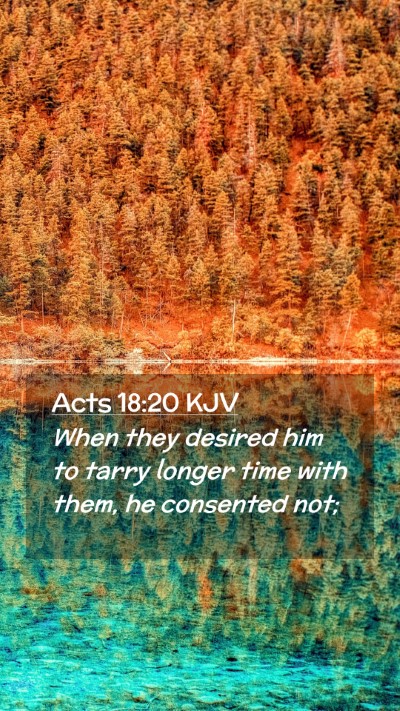Picture 02 - Acts 18:20 KJV Mobile Phone Wallpaper - When they desired him to tarry longer time with - Mobile Bible Verse Wallpaper