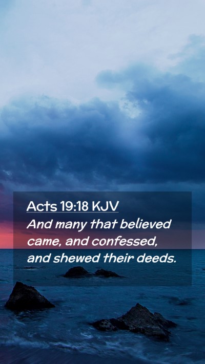 Picture 02 - Acts 19:18 KJV Mobile Phone Wallpaper - And many that believed came, and confessed, and - Mobile Bible Verse Wallpaper