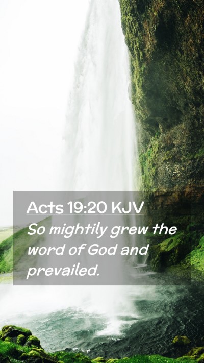 Picture 02 - Acts 19:20 KJV Mobile Phone Wallpaper - So mightily grew the word of God and - Mobile Bible Verse Wallpaper