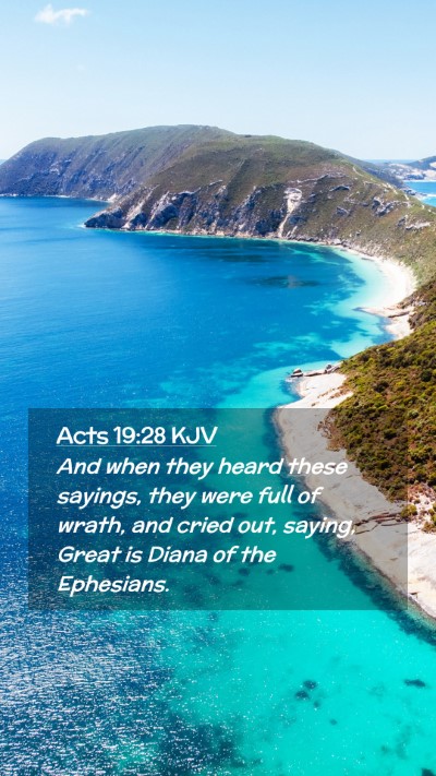 Picture 02 - Acts 19:28 KJV Mobile Phone Wallpaper - And when they heard these sayings, they were full - Mobile Bible Verse Wallpaper