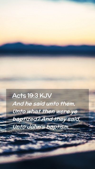 Picture 02 - Acts 19:3 KJV Mobile Phone Wallpaper - And he said unto them, Unto what then were ye - Mobile Bible Verse Wallpaper