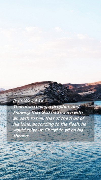 Picture 02 - Acts 2:30 KJV Mobile Phone Wallpaper - Therefore being a prophet, and knowing that God - Mobile Bible Verse Wallpaper