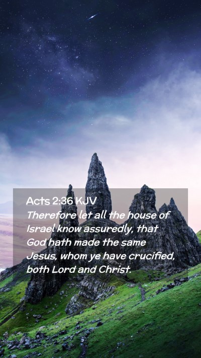 Picture 02 - Acts 2:36 KJV Mobile Phone Wallpaper - Therefore let all the house of Israel know - Mobile Bible Verse Wallpaper