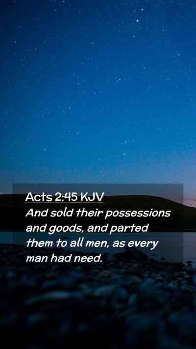 Picture 02 - Acts 2:45 KJV Mobile Phone Wallpaper - And sold their possessions and goods, and parted - Mobile Bible Verse Wallpaper