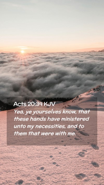 Picture 02 - Acts 20:34 KJV Mobile Phone Wallpaper - Yea, ye yourselves know, that these hands have - Mobile Bible Verse Wallpaper