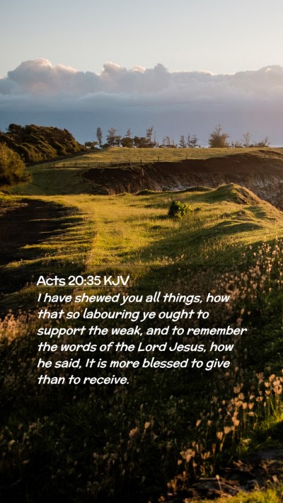 Picture 02 - Acts 20:35 KJV Mobile Phone Wallpaper - I have shewed you all things, how that so - Mobile Bible Verse Wallpaper