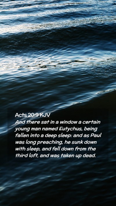 Picture 02 - Acts 20:9 KJV Mobile Phone Wallpaper - And there sat in a window a certain young man - Mobile Bible Verse Wallpaper