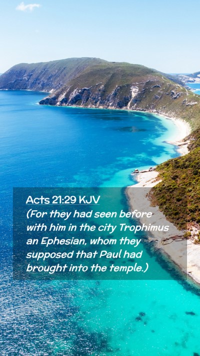 Picture 02 - Acts 21:29 KJV Mobile Phone Wallpaper - (For they had seen before with him in the city - Mobile Bible Verse Wallpaper