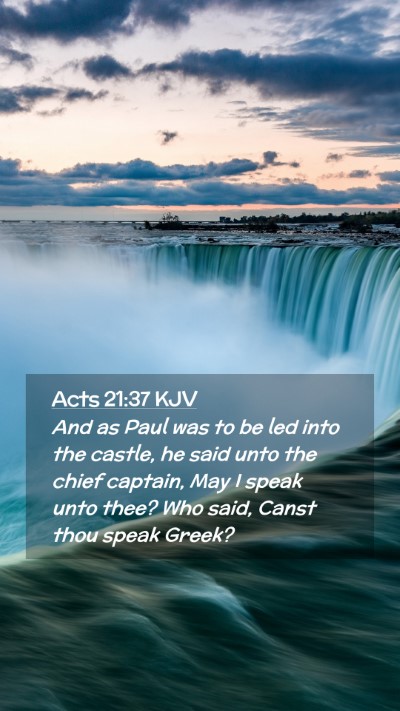 Picture 02 - Acts 21:37 KJV Mobile Phone Wallpaper - And as Paul was to be led into the castle, he - Mobile Bible Verse Wallpaper