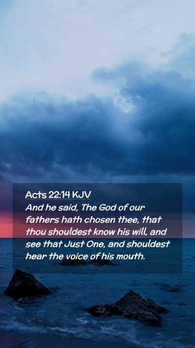 Picture 02 - Acts 22:14 KJV Mobile Phone Wallpaper - And he said, The God of our fathers hath chosen - Mobile Bible Verse Wallpaper