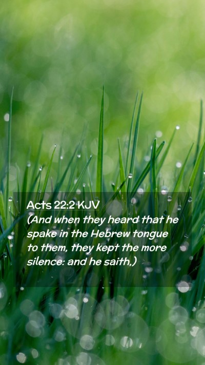 Picture 02 - Acts 22:2 KJV Mobile Phone Wallpaper - (And when they heard that he spake in the Hebrew - Mobile Bible Verse Wallpaper