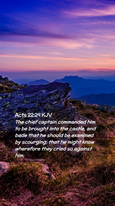 Picture 02 - Acts 22:24 KJV Mobile Phone Wallpaper - The chief captain commanded him to be brought - Mobile Bible Verse Wallpaper