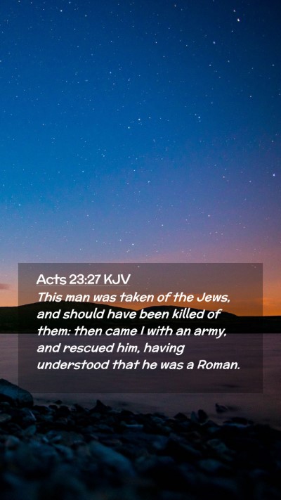 Picture 02 - Acts 23:27 KJV Mobile Phone Wallpaper - This man was taken of the Jews, and should have - Mobile Bible Verse Wallpaper