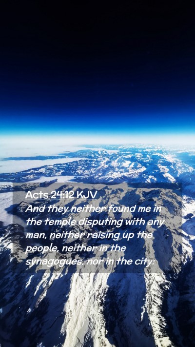 Picture 02 - Acts 24:12 KJV Mobile Phone Wallpaper - And they neither found me in the temple disputing - Mobile Bible Verse Wallpaper