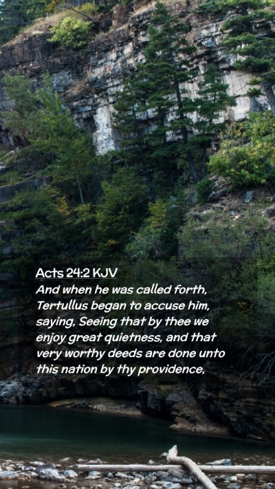 Picture 02 - Acts 24:2 KJV Mobile Phone Wallpaper - And when he was called forth, Tertullus began to - Mobile Bible Verse Wallpaper