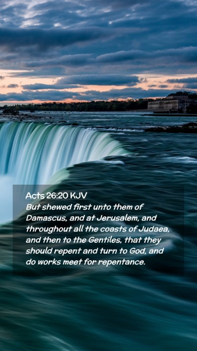 Picture 02 - Acts 26:20 KJV Mobile Phone Wallpaper - But shewed first unto them of Damascus, and at - Mobile Bible Verse Wallpaper
