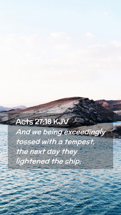 Picture 02 - Acts 27:18 KJV Mobile Phone Wallpaper - And we being exceedingly tossed with a tempest, - Mobile Bible Verse Wallpaper