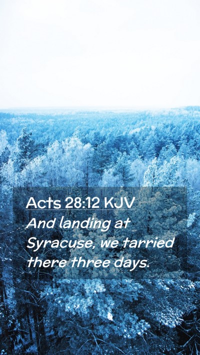 Picture 02 - Acts 28:12 KJV Mobile Phone Wallpaper - And landing at Syracuse, we tarried there three - Mobile Bible Verse Wallpaper