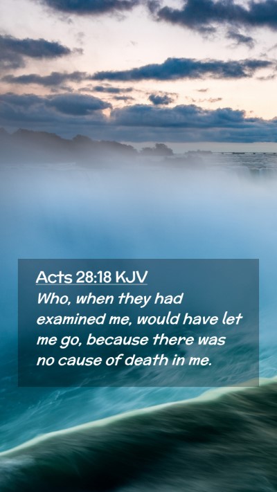 Picture 02 - Acts 28:18 KJV Mobile Phone Wallpaper - Who, when they had examined me, would have let me - Mobile Bible Verse Wallpaper
