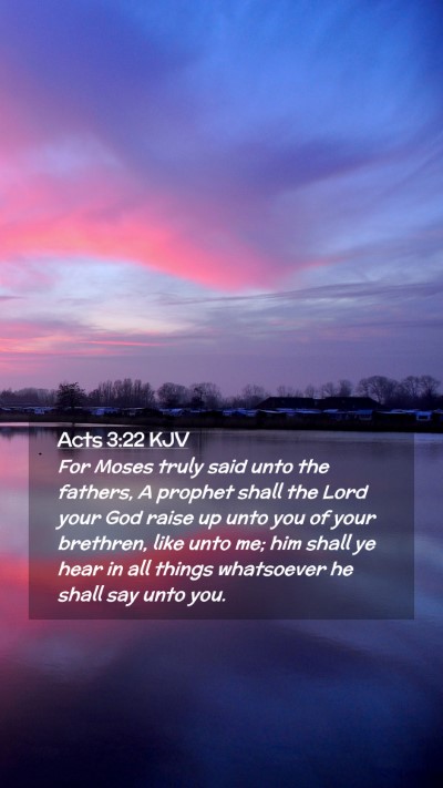 Picture 02 - Acts 3:22 KJV Mobile Phone Wallpaper - For Moses truly said unto the fathers, A prophet - Mobile Bible Verse Wallpaper