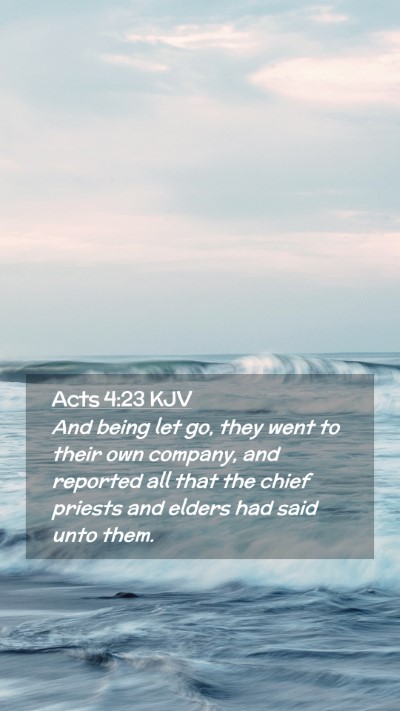 Picture 02 - Acts 4:23 KJV Mobile Phone Wallpaper - And being let go, they went to their own company, - Mobile Bible Verse Wallpaper