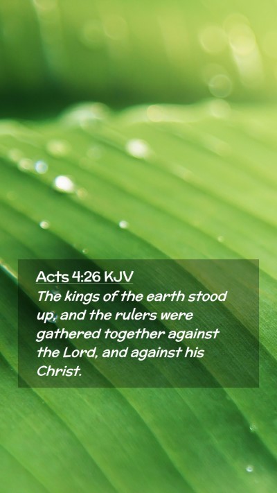 Picture 02 - Acts 4:26 KJV Mobile Phone Wallpaper - The kings of the earth stood up, and the rulers - Mobile Bible Verse Wallpaper