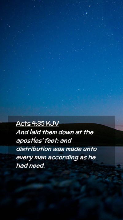 Picture 02 - Acts 4:35 KJV Mobile Phone Wallpaper - And laid them down at the apostles' feet: and - Mobile Bible Verse Wallpaper